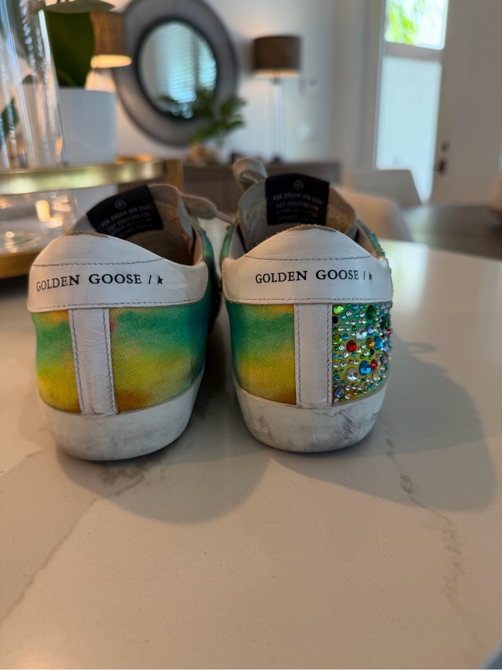 Golden Goose Tie-Dye Gemstone-Embellished Low-Top Sneakers - Picture 6 of 6